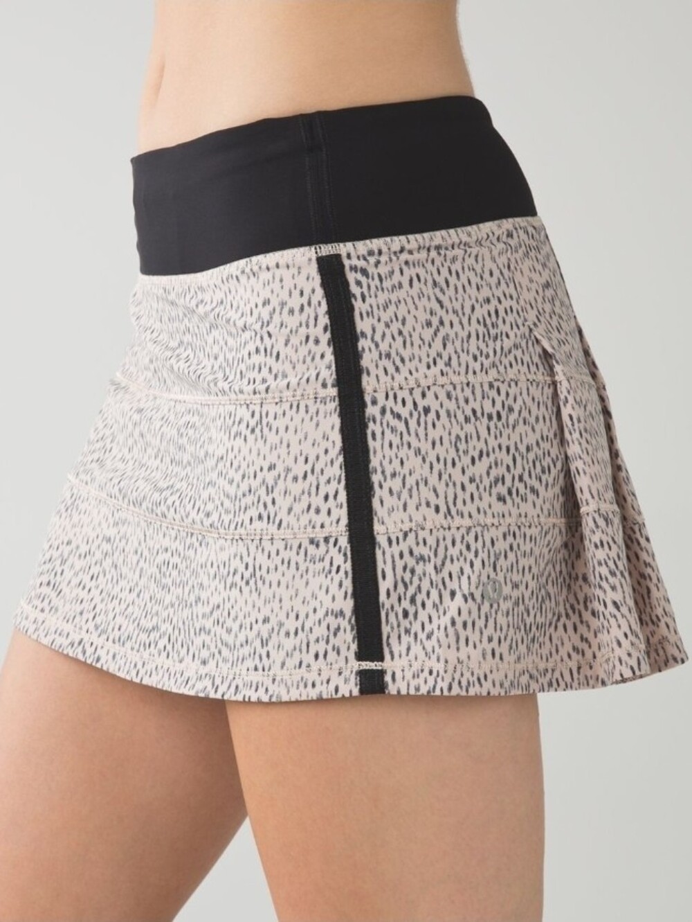 Lululemon Pace Rival Skirt Tall Dotted Dash Grain Black White Size 6